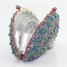 High quality Christmas gifts for women Luxurious peacock crystal rhinestones diamonds woman clutch handbag dress bag
