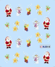 Water decal Nail Stickers cartoon christmas design Stylish Nail Tip Wraps Nail Decoration Tools BLE 906