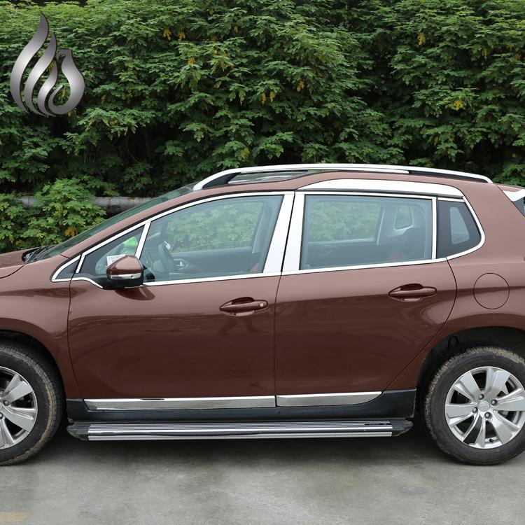 Car full window Stainless steel Chromium Styling decoration cover trim 28pcs for Peugeot 2008 accessories