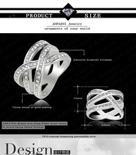 Latest Design Brand Ring Real Platinum Plated Genuine SWA Stellux Austrian Crystal Luxury Ring For Women