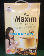 Free Shipping 100 Original Korean Instant Coffee Mix Maxim White Gold 100 Sticks
