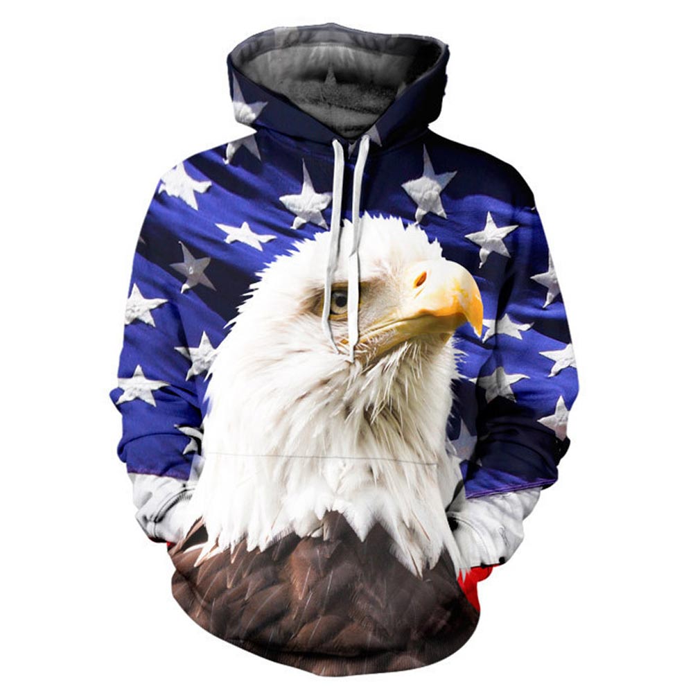 sweatshirt with american flag on sleeve