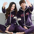 Fall And Winter 2016 Super Soft Cotton Flannel Clip Lovers Pajamas Cute Hooded Coral Fleece