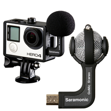 Saramonic GoMic Professional Mini Stereo Ball Microphone for Gopro Hero4 4+ 3+ 3  Sport Action Cameras