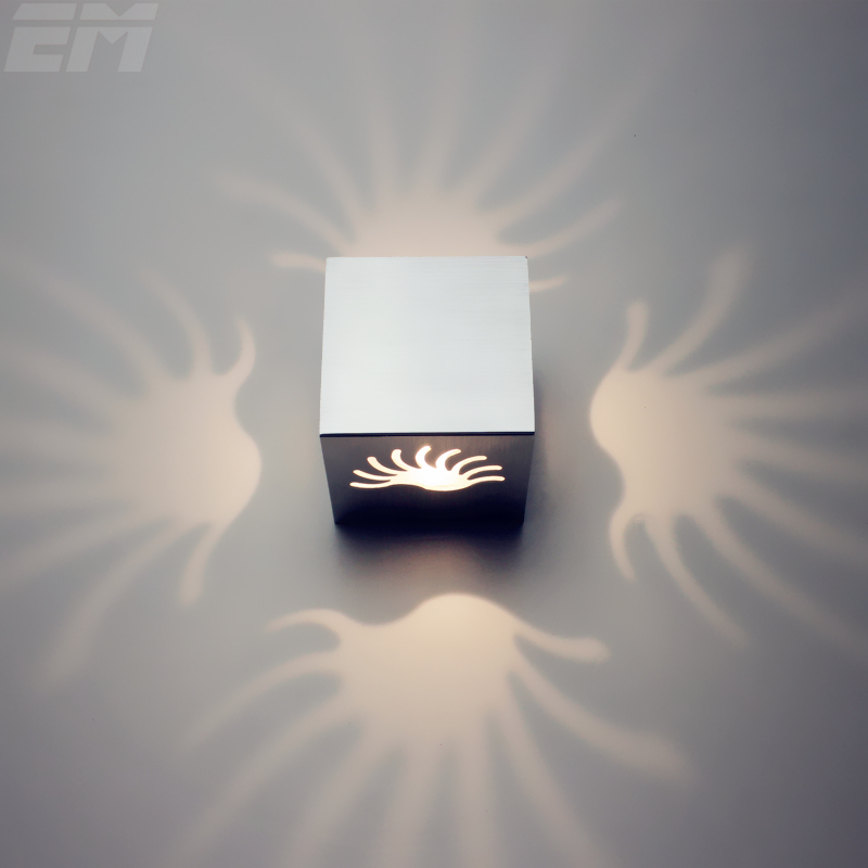 Unique design fleur lampe murale en aluminium 8 * 8 * 8 cm 3 W 90 ~ 260 V Led moderne éclairage Led lumières intérieures