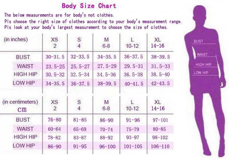 new body size chart