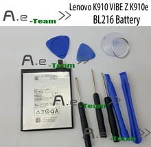 Lenovo K910 батарея 100% новый оригинальный BL216 3000 мАч батарея для Lenovo VIBE Z K910e смартфон в наличии бесплатная доставка + номер трека