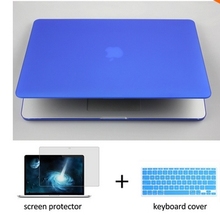 New laptop case shell + screen protector silicone keyboard cover For Apple Mac air Pro Retina Crystal transparent NO Have LOGO
