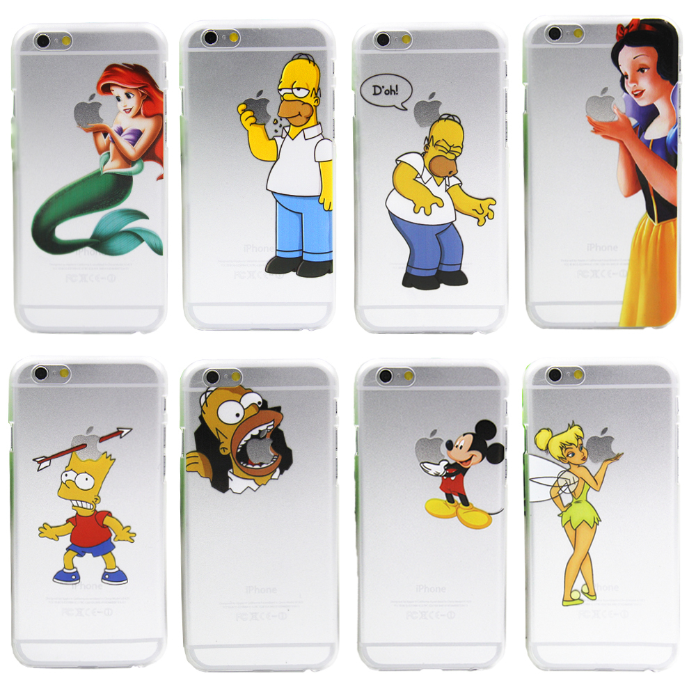 for iPhone 6 clear 4 7 inch mobile phone bags cases transparent pc case Homer Simpsons
