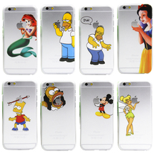 for iPhone 6 clear 4.7-inch mobile phone bags cases transparent pc case Homer Simpsons Pouch Dirt-resistant Best
