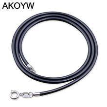 Silver-plated necklace Ms. men’s fashion new PU leather cord necklace 45CM high quality jewelry silver jewelry