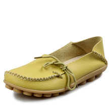New Women Real Leather Shoes Moccasins Mother Loafers Soft Leisure Flats Female Driving Casual Footwear Size