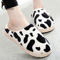 TASTIEN Brand Winter Women Men Slippers Cartoon Slippers Indoor Home Shoes Warm Adult Couple Thick Floor