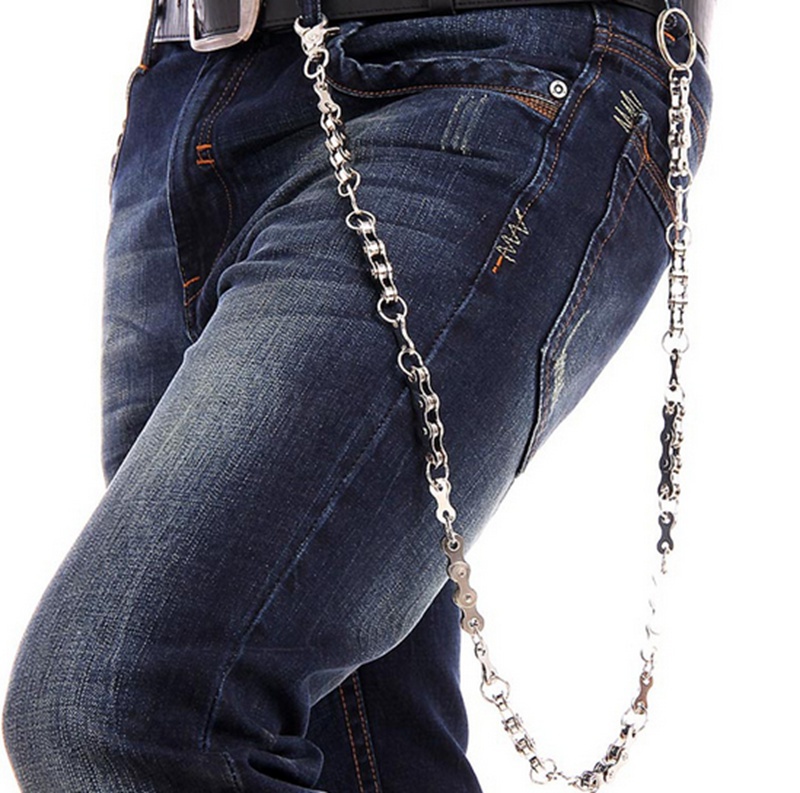 Hot Sale Jeans Accessories New Men Metal Waist Chain Punk Hip Hop Jeans