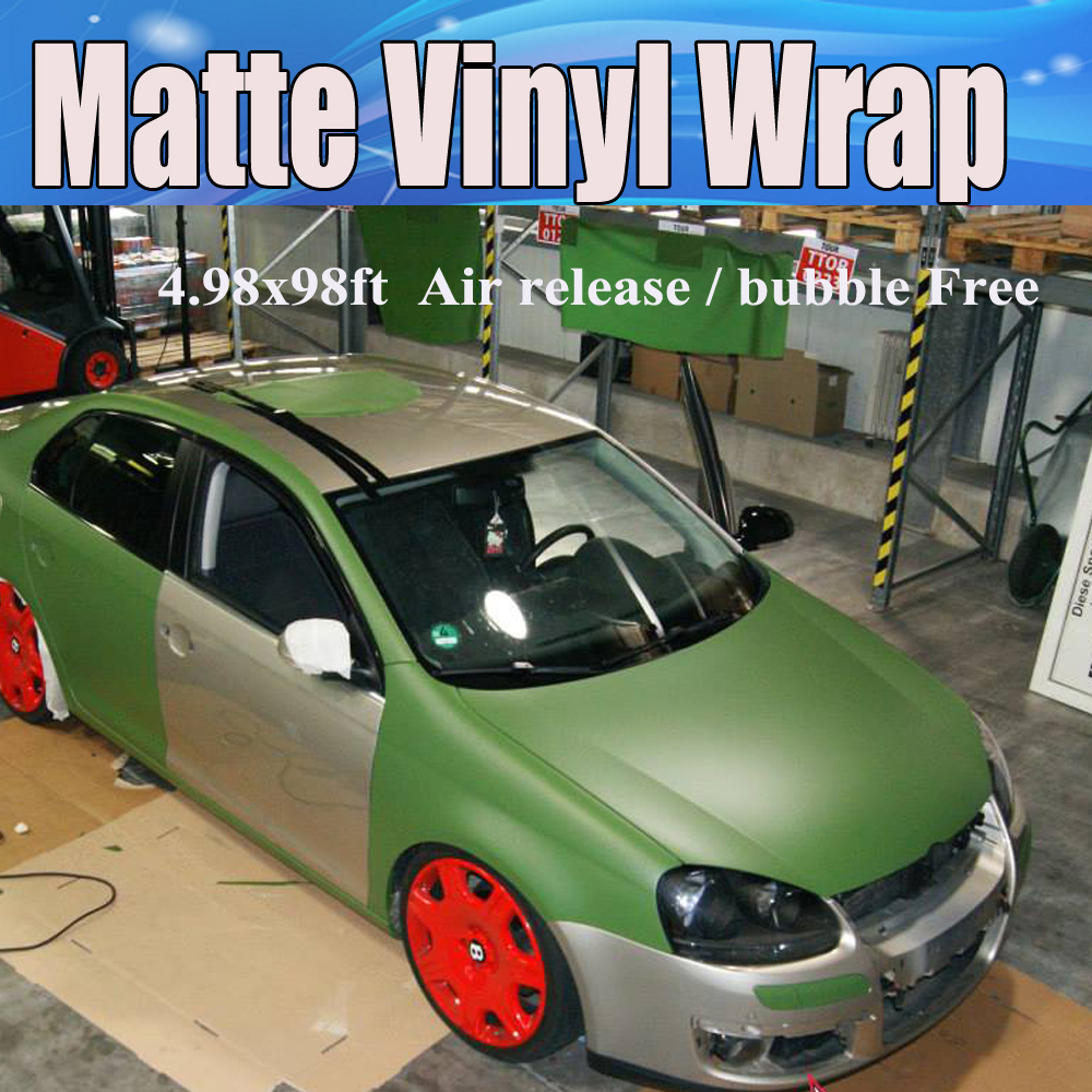Buy Matte military Vinyl Wrap Film MATT Car Wrap With Air Bubble Free Matte