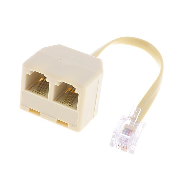 Купить большой 6p4c rj11 двойной женщин штекер шнура адаптера, 3pieces ...