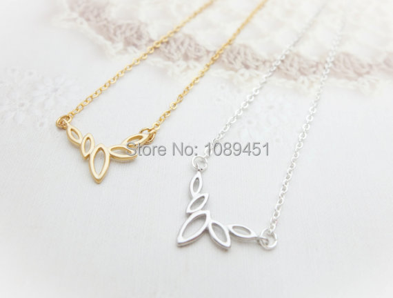 Free Shipping 2014 New  Arrival Fashion Gold Leaf Necklace Dainty necklace  Simple necklace Wedding    bridesmaid Gift