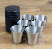 Free Bag 6 Pieces 30ml Cups Set Stainless Steel Cups Wine Beer Whiskey Mugs Outdoor Travel