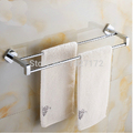 Modern New Polished Chrome Brass Wall Mounted Bathroom Towel Rack Holder Dual Towel Hanger