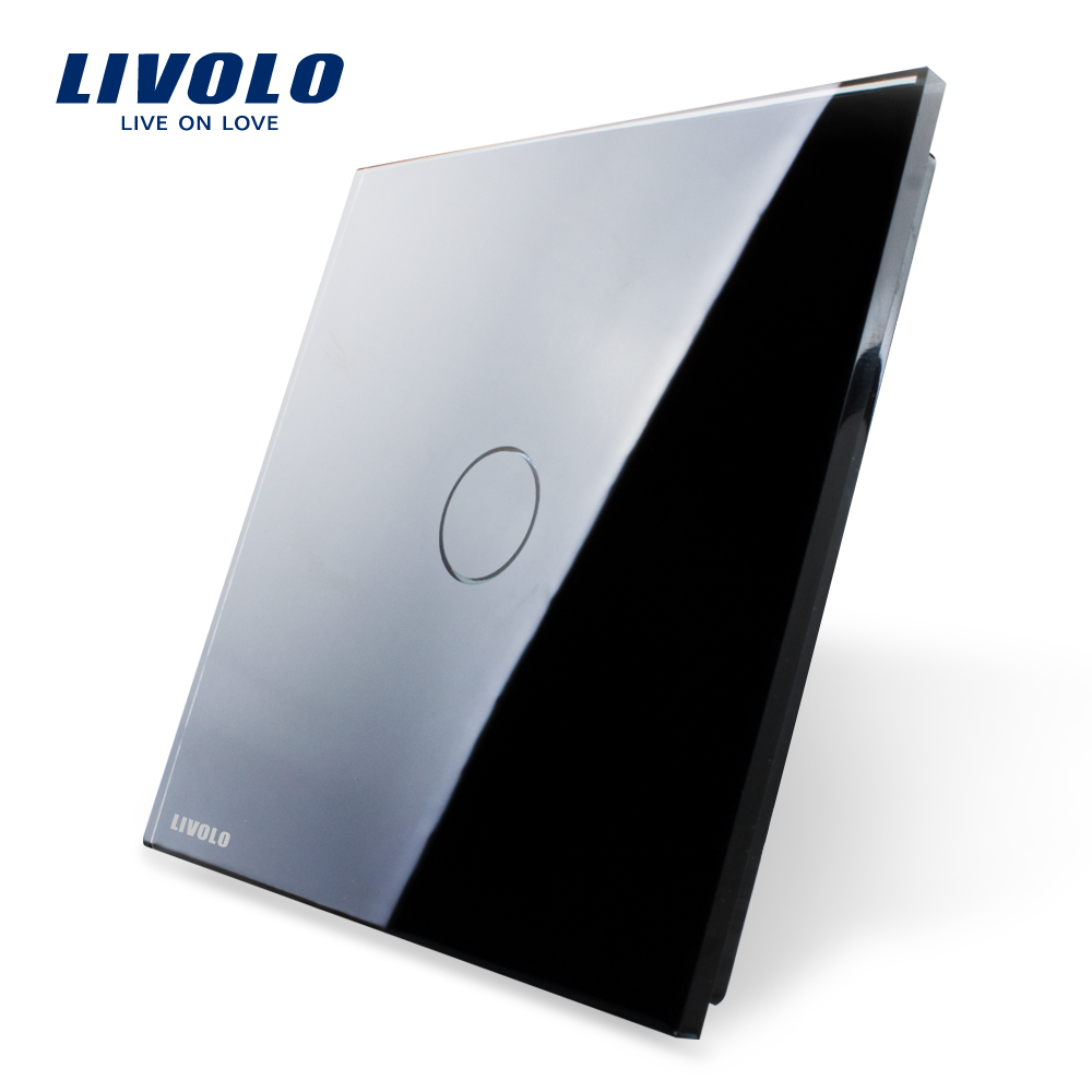 Гаджет  Livolo Luxury Black Pearl Crystal Glass, 80mm*80mm, EU standard, Single Glass Panel For 1 Gang  Wall Touch Switch,VL-C7-C1-12 None Электротехническое оборудование и материалы