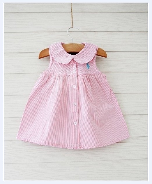 Retail Baby Girl Dress Summer 2014 Brand Polo Casual Dresses Cotton