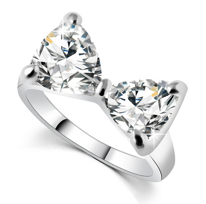 Real-gold-plating-cz-wedding-finger-ring-woman-heart-crystal-ring ...