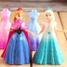 4pcs/lot Elsa and Anna princess action figure dolls toys for baby kids frozenned doll gits