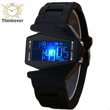 2016 Special Offer Fashion Sillicone Aircraft Led Quartz Watches Casual Watch Men Sports Clock Hours Relogio Masculino CC0052