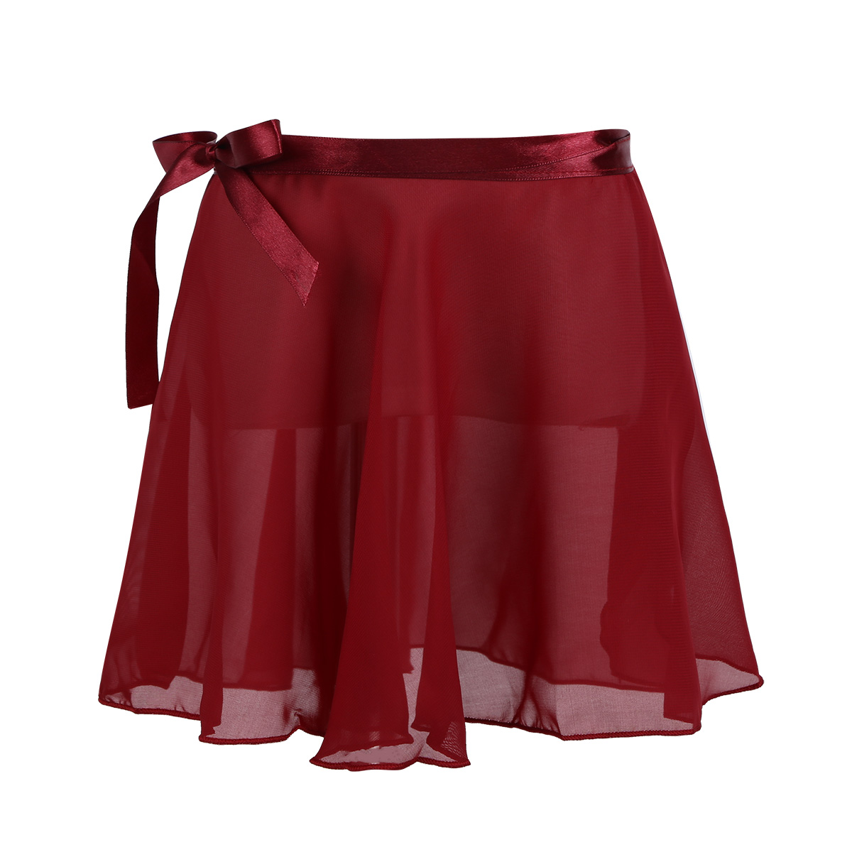 renvena Kids Girls Classic Chiffon Mini Pull-On Wrap Skirts with Waist Tie Ballet Dance Gymnastic Dancewear