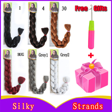1 PIECE Kanekalon Jumbo Braiding Hair Colors 82”165G Black Burgundy Brown Gray Blonde Synthetic Box Braiding Hair Extensions