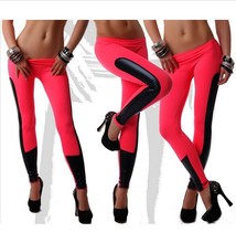 Sport Leggings Women Exercise Fitness Leather Leggins Sexy 2015 New Black Red Sexy Plus Size Work