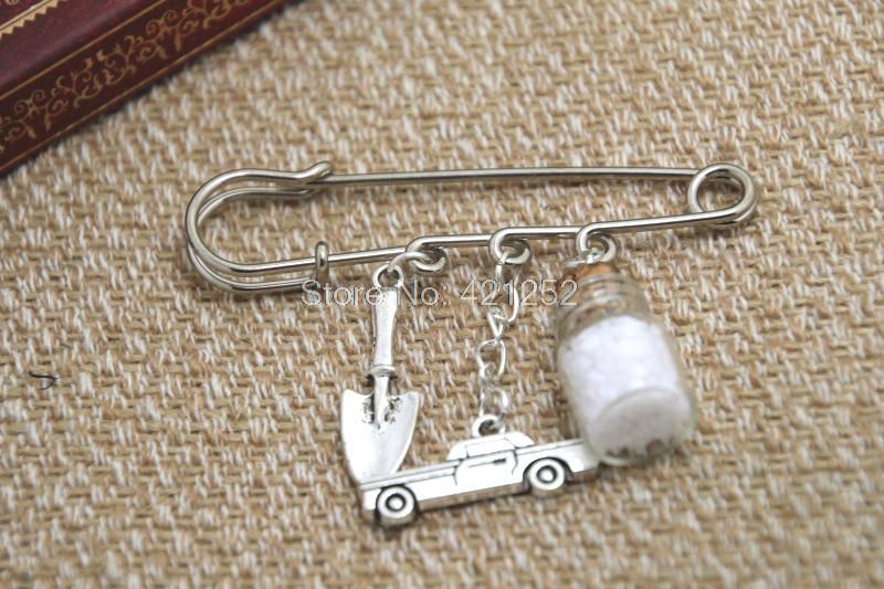 12pcs Supernatural inspired salt bottle protection themed charm font b kilt b font pin brooch 38mm