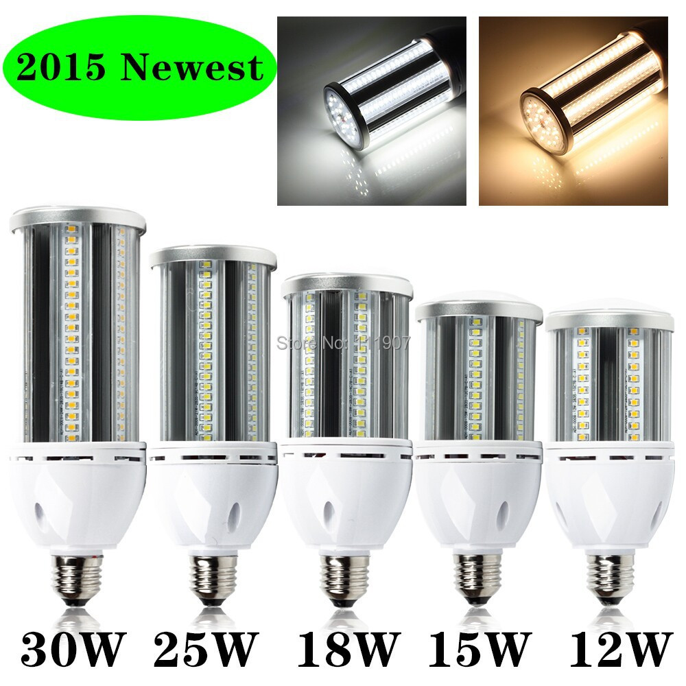 Newest 12W-15W-18W-25W-30W SMD2835 Super Bright E27 LED Light Bulb Lamp Cool White/Warm White LED Corn Light Free Shipping