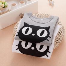 2015 Spring children clothing set cartoon cats long sleeve t shirt pants suit baby kids cute clothes fashion sets for boys girls