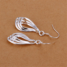 Silver plated 3 snake chain tassels linear drop earrings for women girl party fashion jewelry wholesale