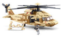 Sluban UH-6OL Military Series Black Hawk Helicopters Building Blocks Fighter Bricks Toys Gift Compatible With Legoe