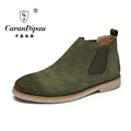 Classical Vintage Chelsea Boots Crepe Bottom Casual Platform High Mens Shoes Botas Handmade All matching Kanye