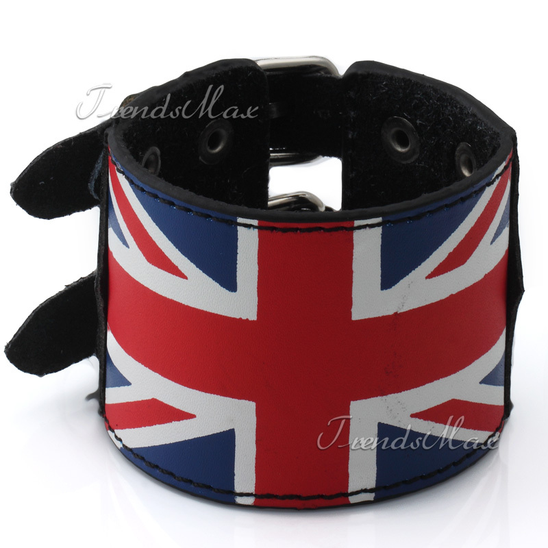 Wholesale Mens womens 51MM Adjustable Leather Bracelet Wristband Punk Scottish UK USA font b Tartan b