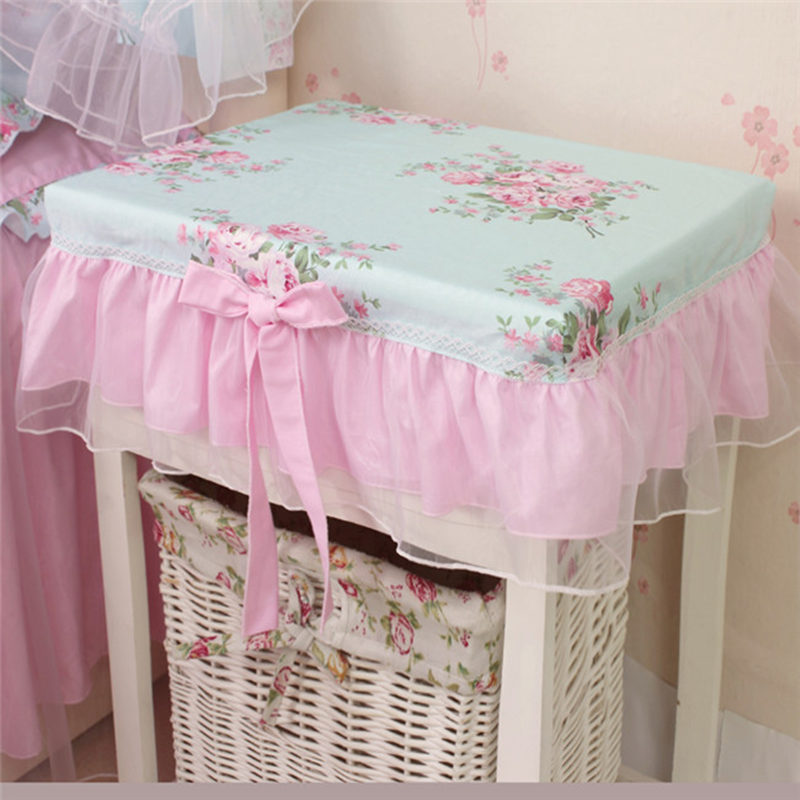 Floral night table cloth bedside table cover print cotton qualtiy lace