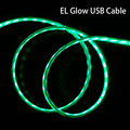 New LED EL Cable lighting lights up USB Cables For Suamsung LG Andriod mobile phone Glow