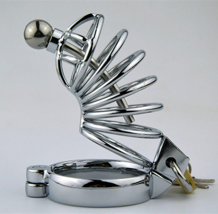 Male Chastity Cage Spiked Cock Cage Stainless Steel With Urethr