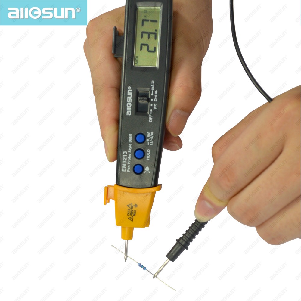 all sun EM3213 Auto Range Pen Style Digital Multimeter DMM AC DC Volt Amp Ohm Integrated
