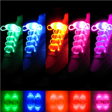 Free Shipping 1 Pair Led Light Luminous Shoelace Glowing Shoe laces Glow Stick Flashing Colored Neon Shoelace chaussures led