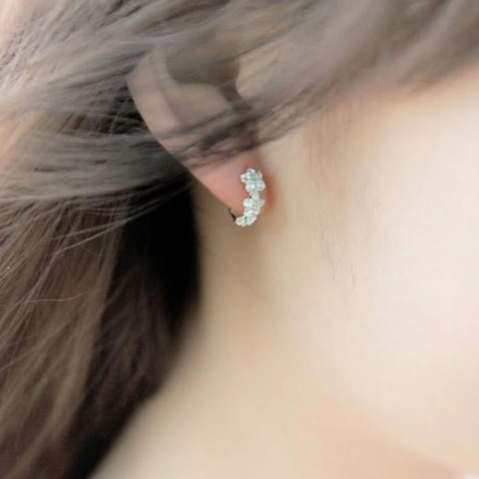 2018 Whole Hot Silver Flower Artificial Crystal Small Hoop Crystal Silver Earrings Quality Y Directly From China Cattle Suppliers Hot Flower Artificial Small Hoop