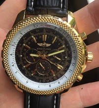 2015 de cuero negro hombres de acero inoxidable nuevo movimiento mecánico automático reloj para hombre auto viento relojes de pulsera