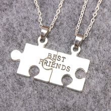 Hot Sales Best friend necklace pendant friends friendship half a person Choker necklace BFF Puzzle Necklaces Jewelry Gift