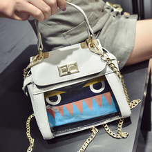 2016 spring and summer jelly bag Korean Fashion chain shoulder bag handbag cute little bag transparent square bag