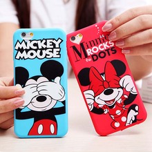 Hot Sale Cute 3D Cartoon Minnie Mouse Soft Lovely Phone Cases For Apple iphone6 6S 4.7′ Back Cover For iphone 6 Case Capa Fundas