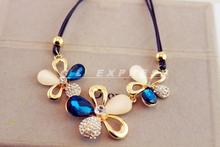 4 Colors Fashion Western statement elegant Chain Newest Rinestones Cat Stone Pendant choker necklace jewelry