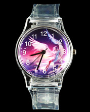 Angel LOVE Laides mujeres transparente de cuarzo reloj de pulsera